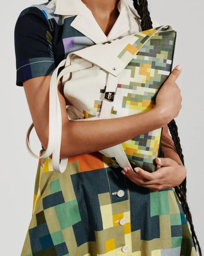 Medium Ai Shoulder Bag With Flowers At Home Print Flowers At Home Women Akris Tote Bags