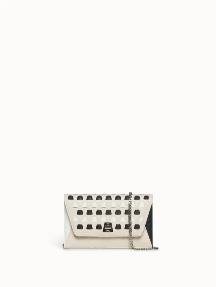 Medium Anouk Crossbody Clutch Bag With Handwoven Details Light Multicolor Women Akris Clutches