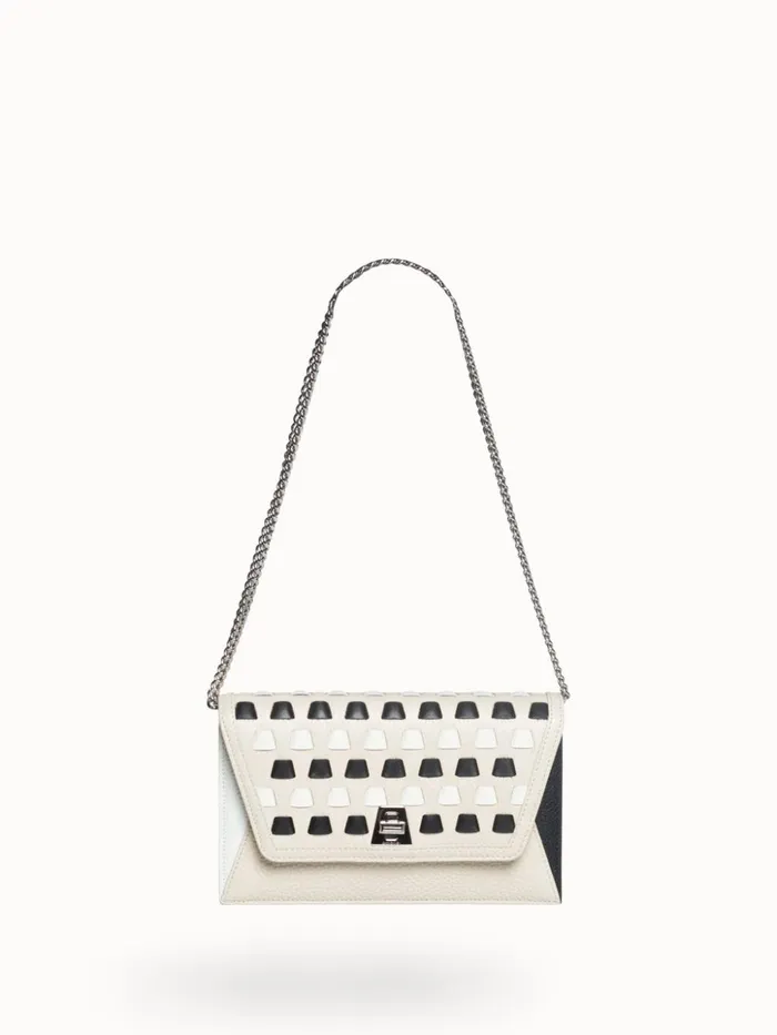 Medium Anouk Crossbody Clutch Bag With Handwoven Details Light Multicolor Women Akris Shoulder Bags