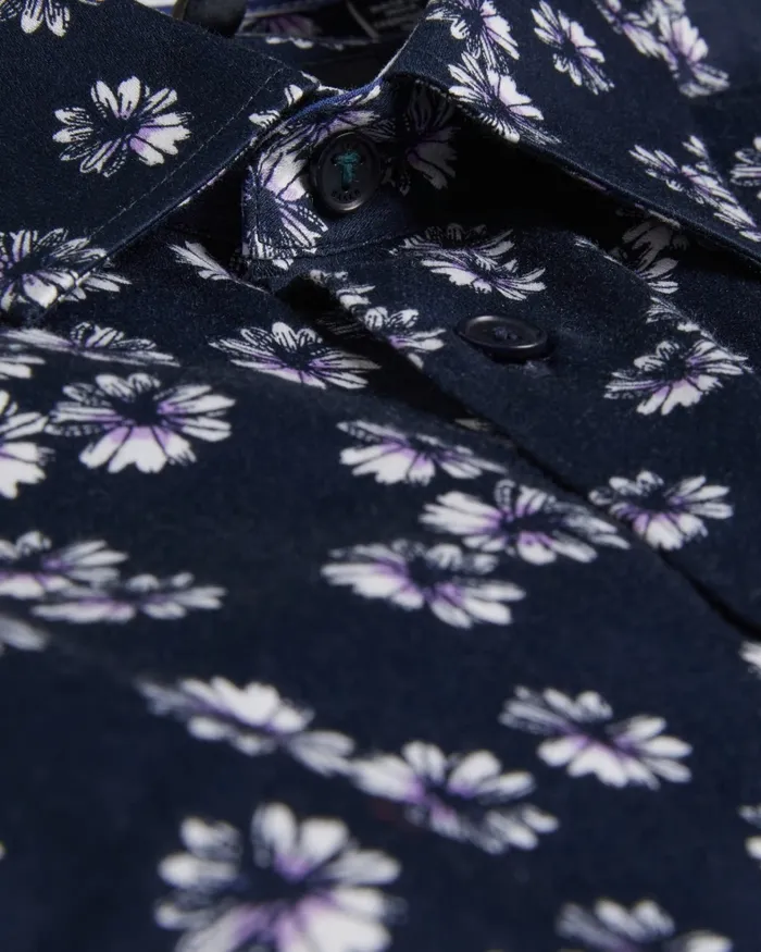 Men ALFANSO 8211 Slim Fit Floral Short Sleeve Shirt Navy Ted Baker Shirts Men ALFANSO 8211 Slim Fit Floral Short Sleeve Shirt Navy Ted Baker Shirts
