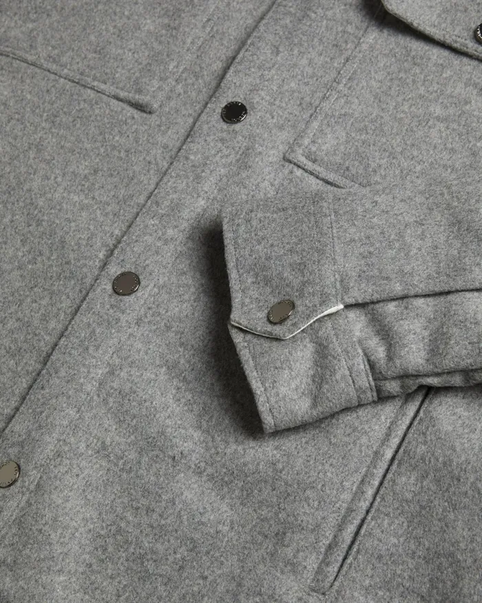 Men ANDERBY 8211 Long Sleeve Wool Blend Overshirt Grey Ted Baker Shirts Men ANDERBY 8211 Long Sleeve Wool Blend Overshirt Grey Ted Baker Shirts