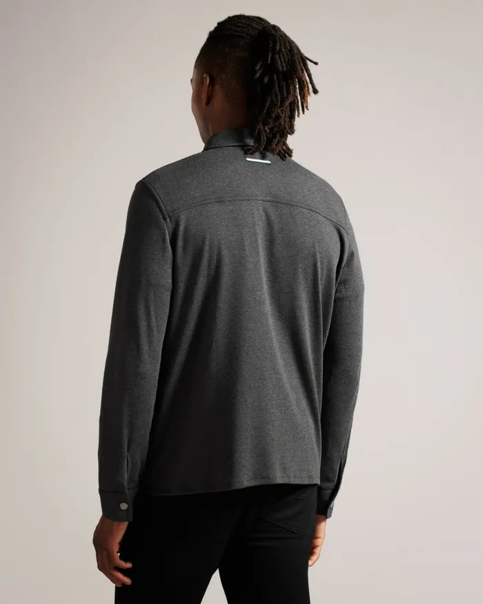 Men ANSTY 8211 Long Sleeve Padded Jersey Shirt Greymarl Ted Baker Tops Men ANSTY 8211 Long Sleeve Padded Jersey Shirt Greymarl Ted Baker Tops