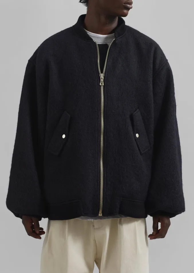 Men Astra Wool Bomber Jacket 8211 Black The Frankie Shop Outerwear
