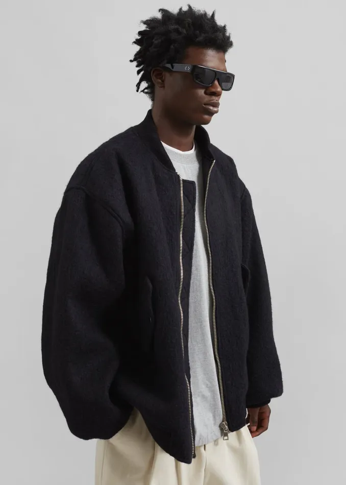 Men Astra Wool Bomber Jacket 8211 Black The Frankie Shop Outerwear