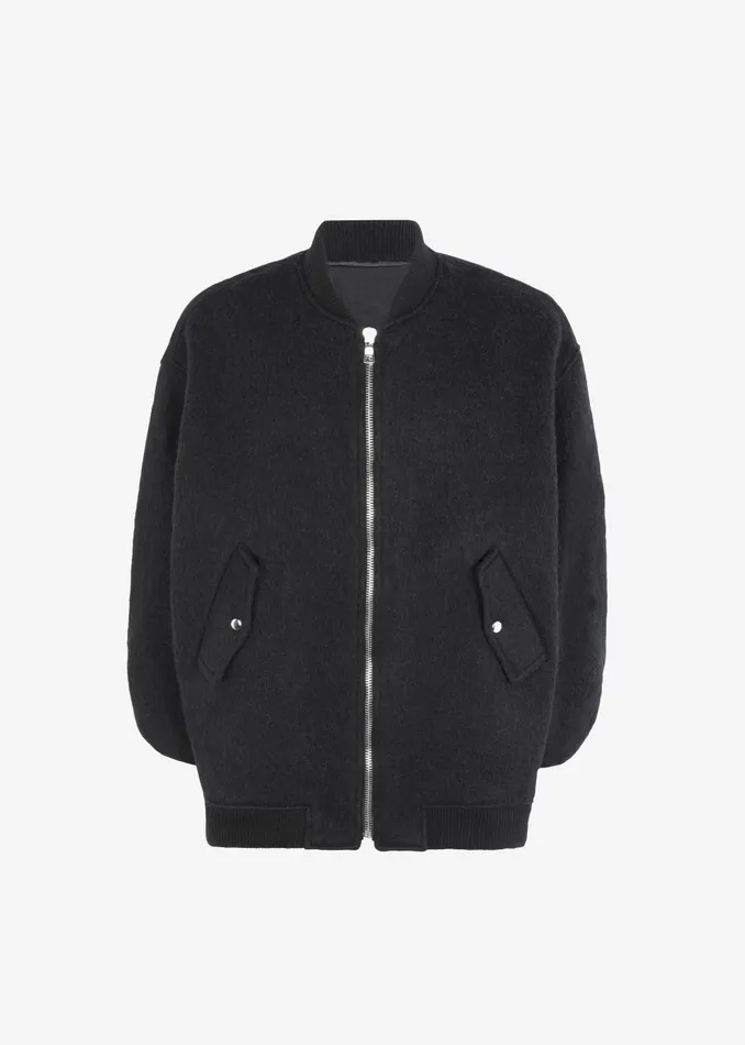 Men Astra Wool Bomber Jacket 8211 Black The Frankie Shop Outerwear