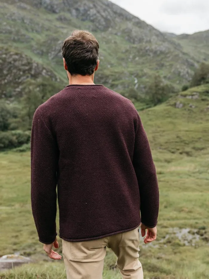 Men Barents Jumper Black Cherry Finisterre Knitwear