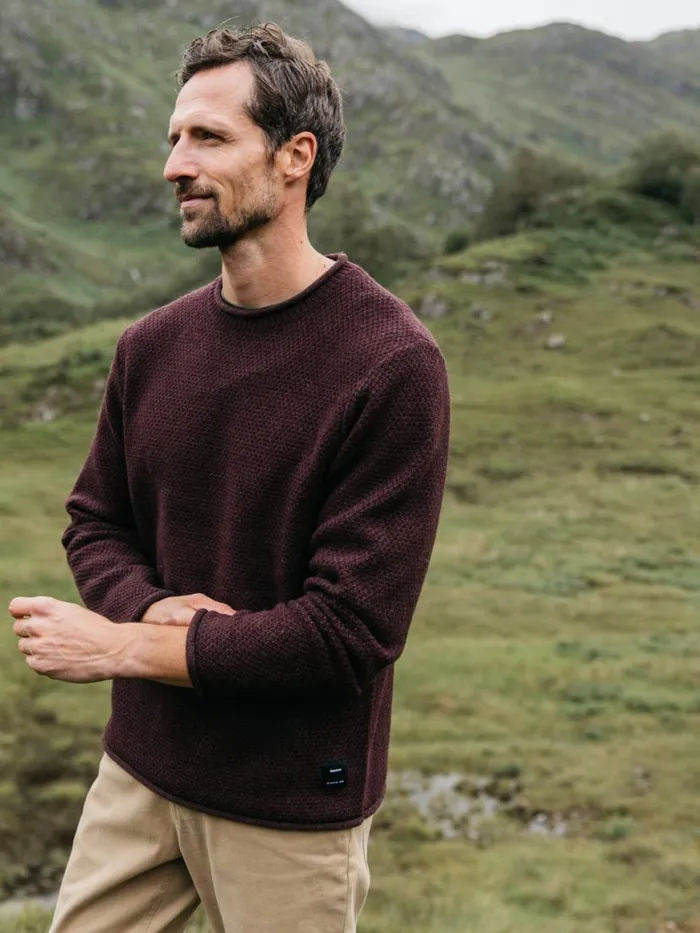 Men Barents Jumper Black Cherry Finisterre Knitwear