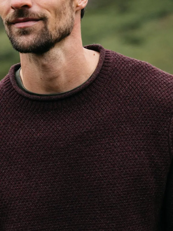 Men Barents Jumper Black Cherry Finisterre Knitwear