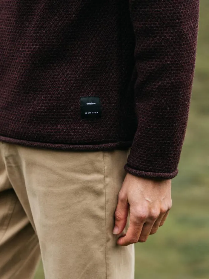 Men Barents Jumper Black Cherry Finisterre Knitwear