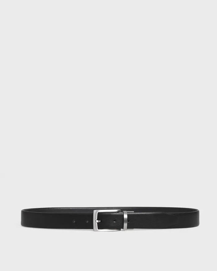 Men Belts Theory Reversible Belt In Leather Black