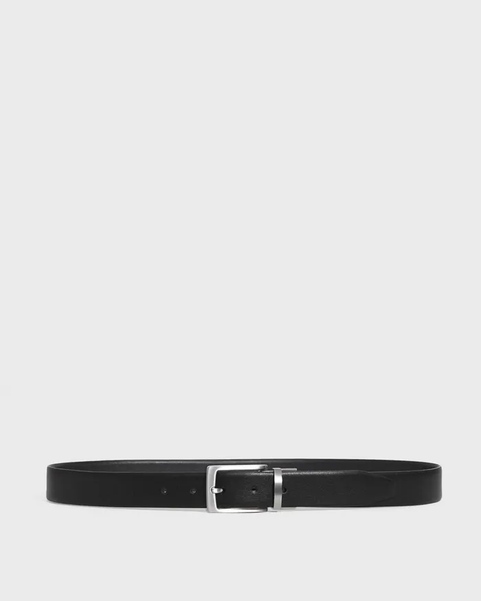 Men Belts Theory Reversible Belt In Leather Black