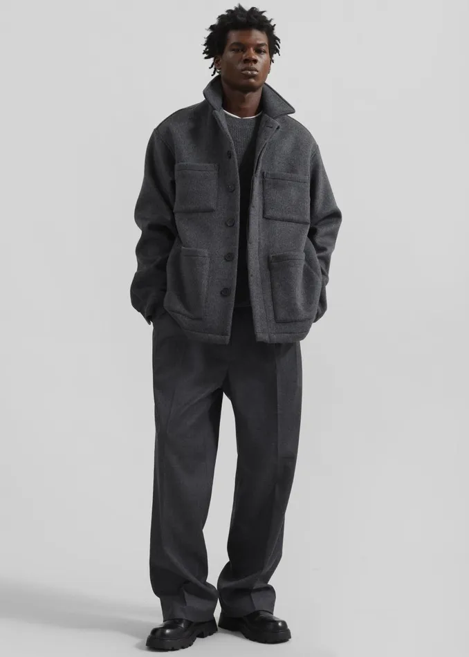 Men Beo Wool Flannel Suit Pants 8211 Charcoal The Frankie Shop Bottoms