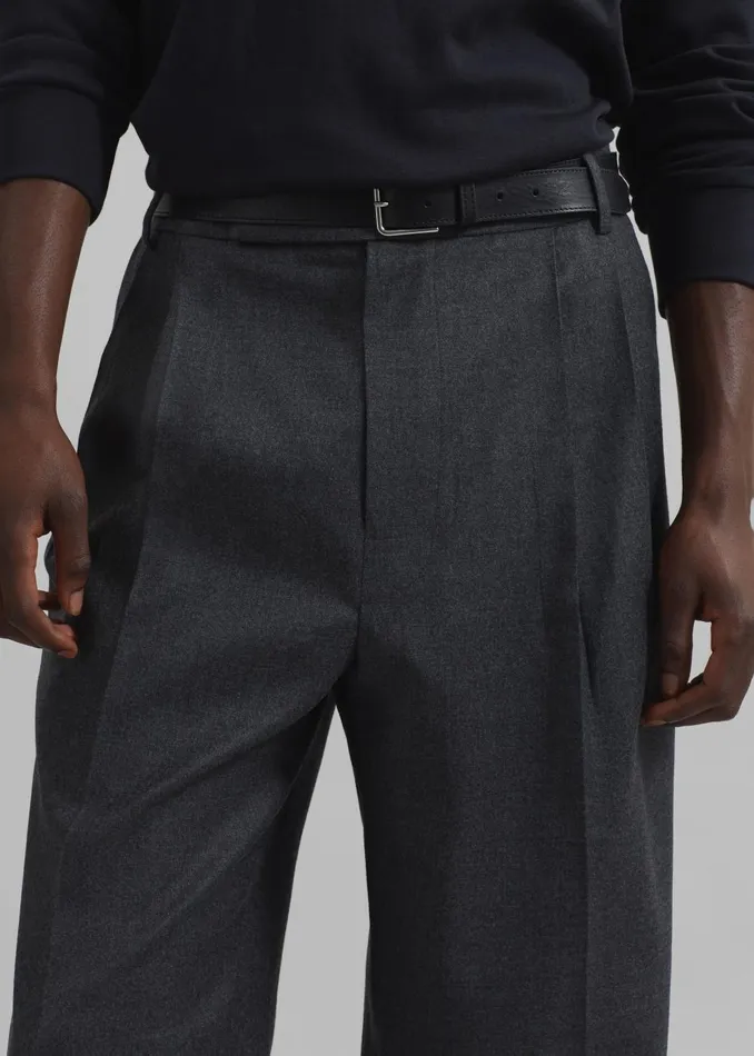 Men Beo Wool Flannel Suit Pants 8211 Charcoal The Frankie Shop Bottoms