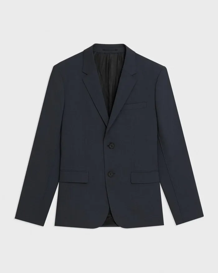 Men Blazers Jackets Theory Virgin Wool TwoButton Blazer Midnight