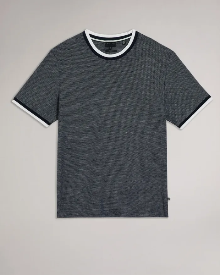 Men BOWKER 8211 Regular Fit Textured TShirt Navy Ted Baker Tops