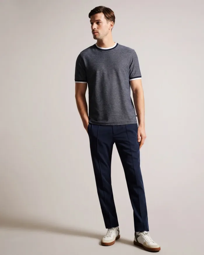 Men BOWKER 8211 Regular Fit Textured TShirt Navy Ted Baker Tops Men BOWKER 8211 Regular Fit Textured TShirt Navy Ted Baker Tops