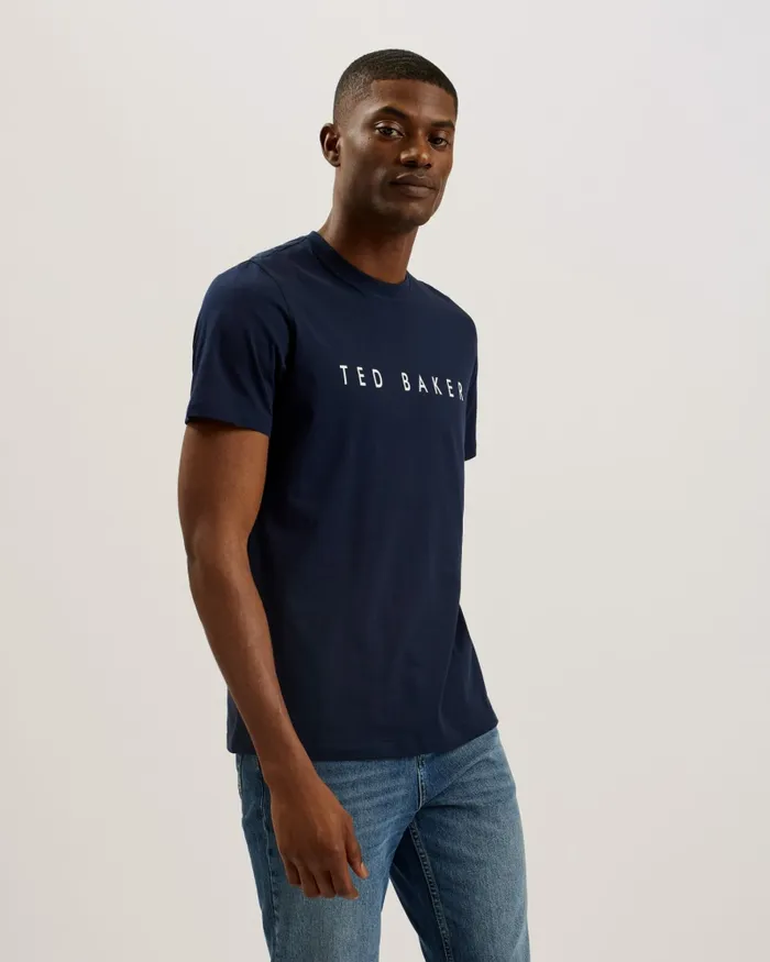 Men BRONI 8211 Short Sleeve Branded TShirt Navy Ted Baker Tops Men BRONI 8211 Short Sleeve Branded TShirt Navy Ted Baker Tops