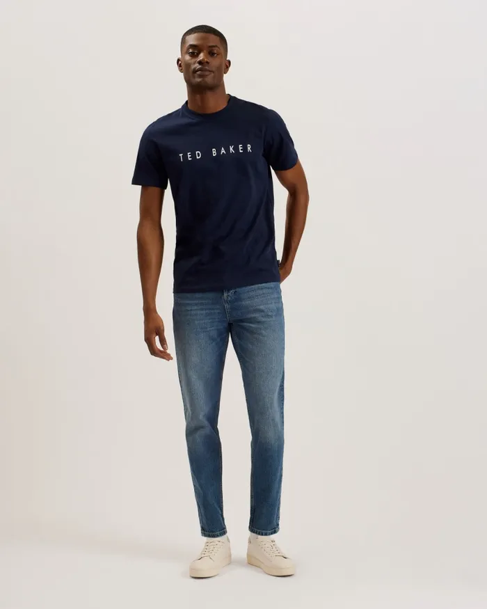 Men BRONI 8211 Short Sleeve Branded TShirt Navy Ted Baker Tops Men BRONI 8211 Short Sleeve Branded TShirt Navy Ted Baker Tops