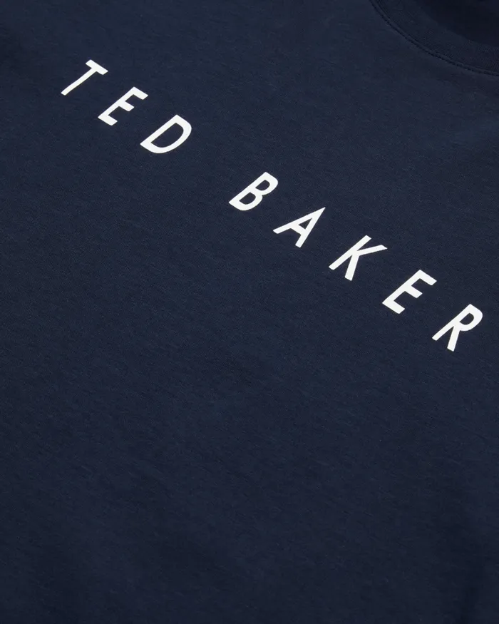 Men BRONI 8211 Short Sleeve Branded TShirt Navy Ted Baker Tops Men BRONI 8211 Short Sleeve Branded TShirt Navy Ted Baker Tops