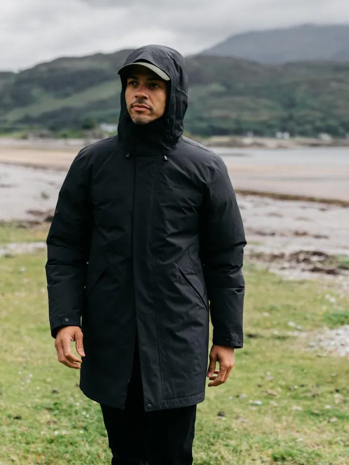 Men Caelus Waterproof Parka Black Finisterre Jackets Coats and Gilets