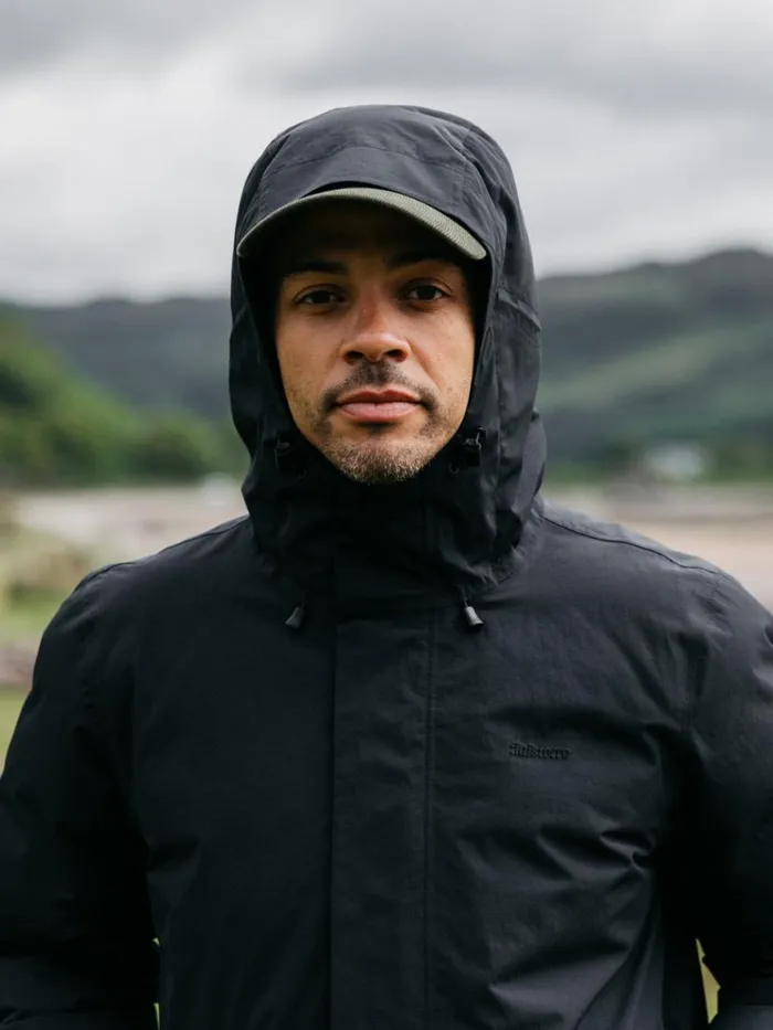 Men Caelus Waterproof Parka Black Finisterre Jackets Coats and Gilets