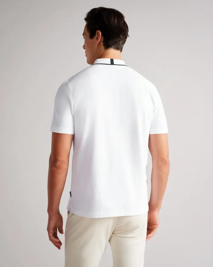 Men CAMDN 8211 Short Sleeve Polo Shirt White Ted Baker Polo Shirts