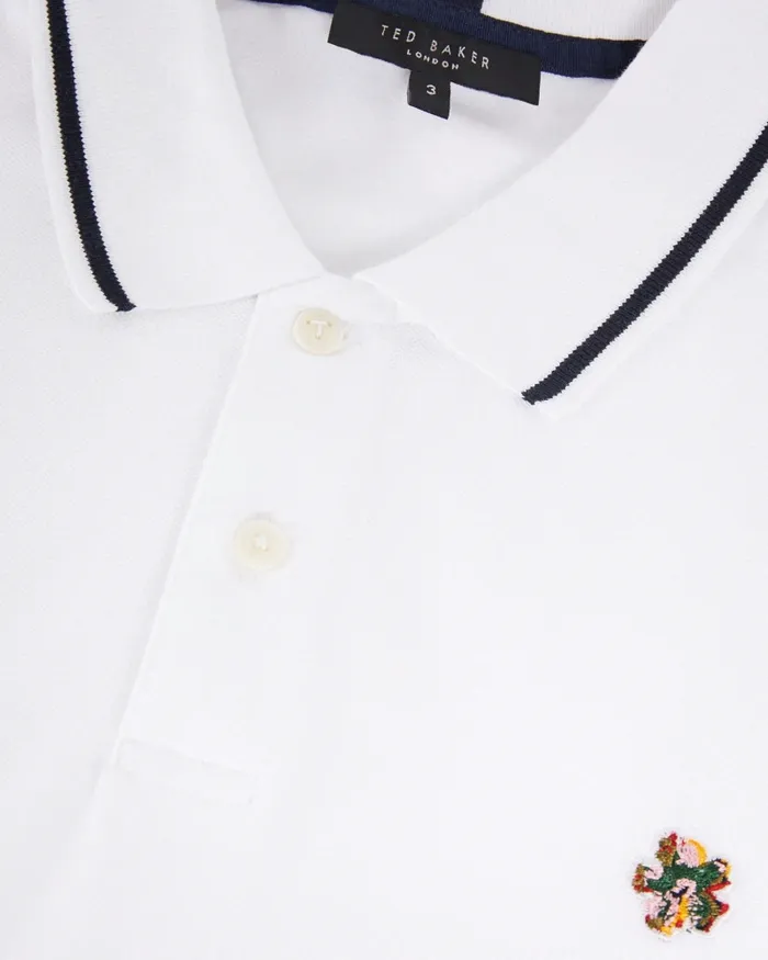 Men CAMDN 8211 Short Sleeve Polo Shirt White Ted Baker Polo Shirts