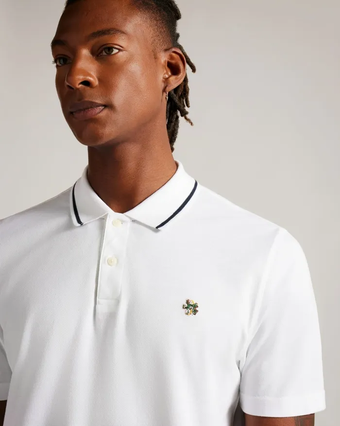 Men CAMDN 8211 Short Sleeve Polo Shirt White Ted Baker Polo Shirts