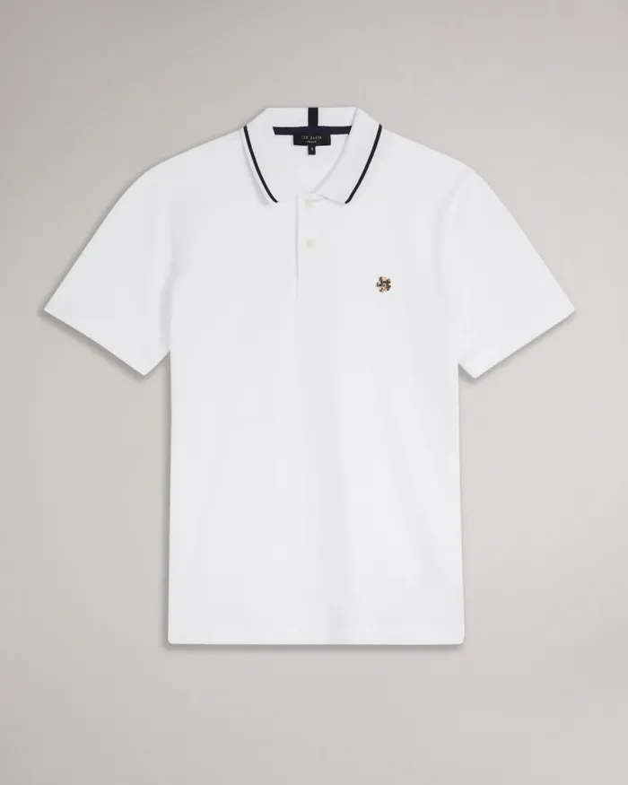 Men CAMDN 8211 Short Sleeve Polo Shirt White Ted Baker Polo Shirts