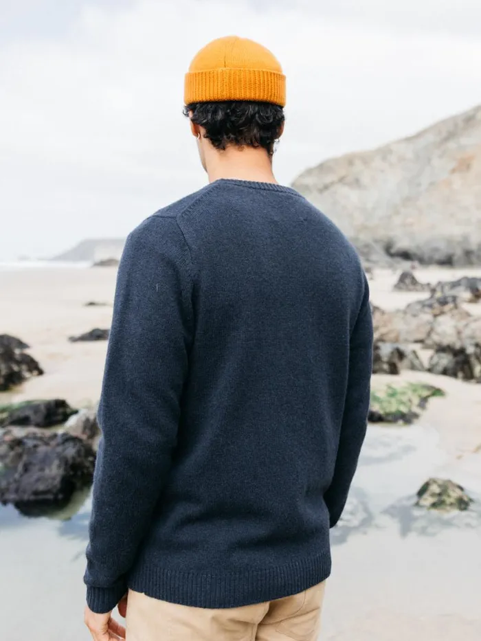 Men Cavan Pocket Knit Jumper Navy Finisterre Knitwear