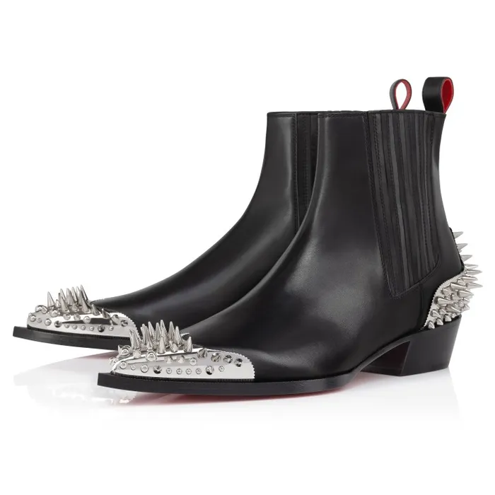 Men Cheliviss Meteor Boots 8211 Calf Leather And Spikes 8211 Black Christian Louboutin Boots Men Cheliviss Meteor Boots 8211 Calf Leather And Spikes 8211 Black Christian Louboutin Boots