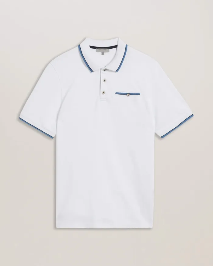 Men CHIPA 8211 Short Sleeve Polo Shirt White Ted Baker Tops
