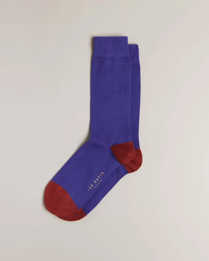 Men CLASIC 8211 Plain Socks Medium Blue Ted Baker Socks