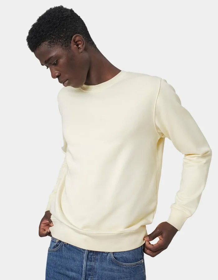 Men Classic Organic Crew Pine Green Colorful Standard Crewneck Sweatshirts