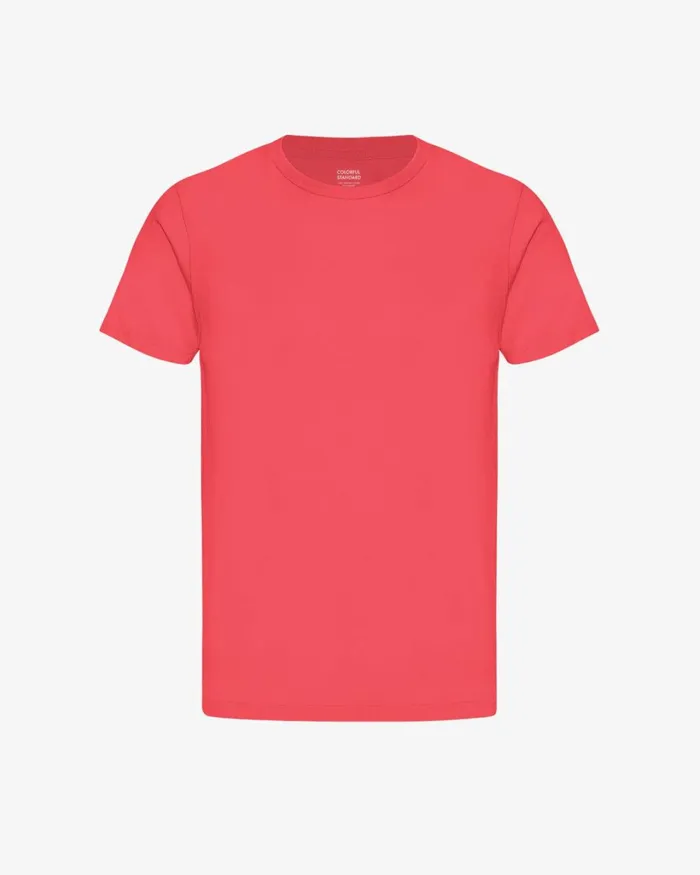 Men Classic Organic Tee Red Tangerine Colorful Standard TShirts