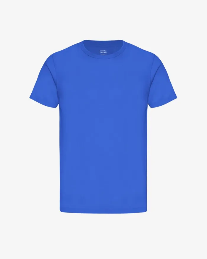 Men Classic Organic Tee Sapphire Blue Colorful Standard TShirts