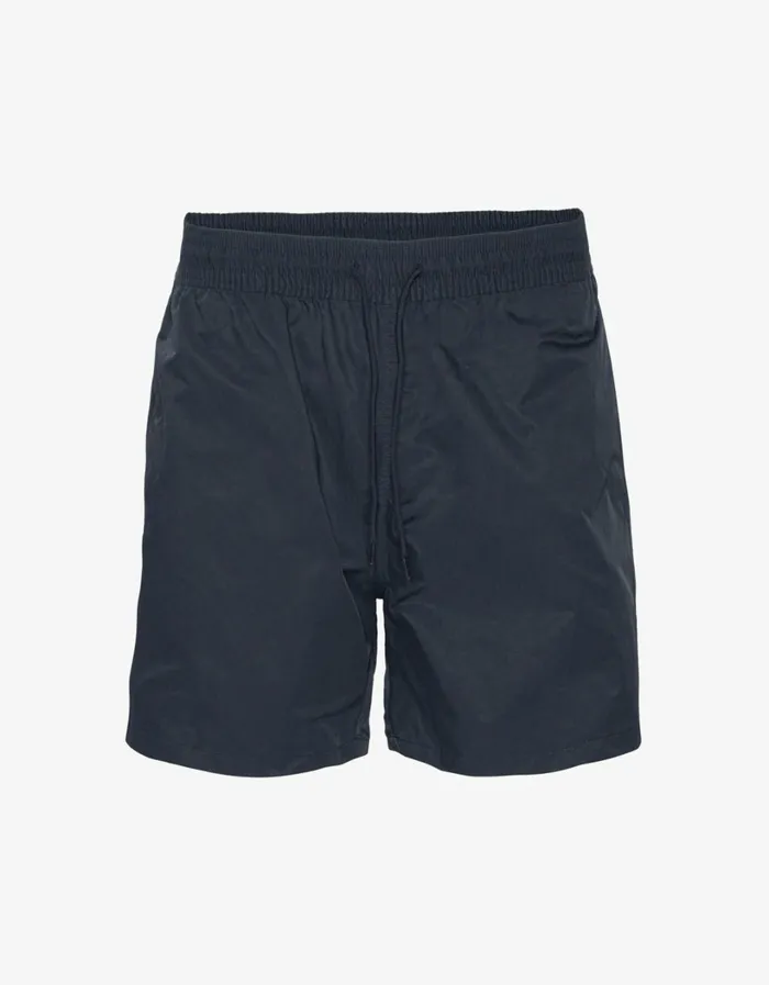 Men Classic Swim Shorts Navy Blue Colorful Standard Shorts