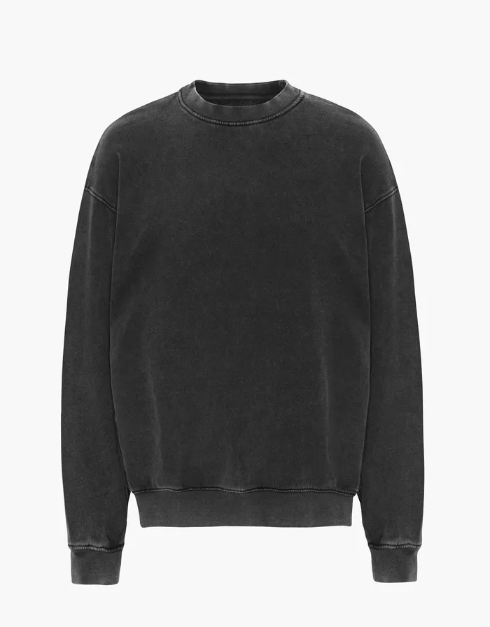 Men Colorfulstandard Organic Oversized Crew 8211 Faded Black Crewneck Sweatshirts