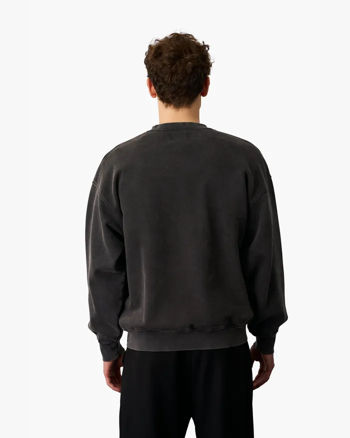 Men Colorfulstandard Organic Oversized Crew 8211 Faded Black Crewneck Sweatshirts