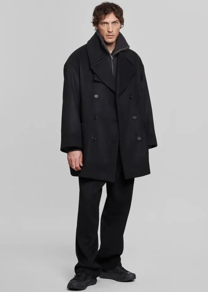 Men Cooper Wool Peacoat 8211 Black The Frankie Shop Outerwear