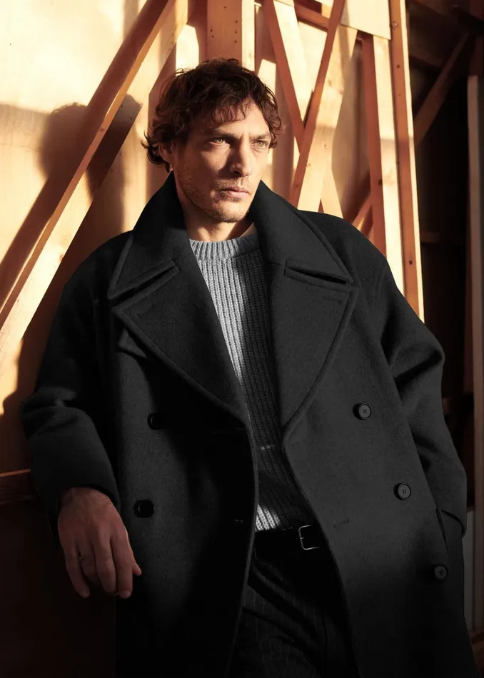 Men Cooper Wool Peacoat 8211 Black The Frankie Shop Outerwear