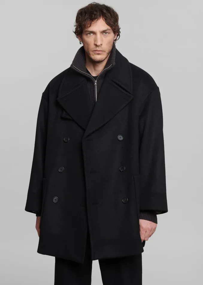 Men Cooper Wool Peacoat 8211 Black The Frankie Shop Outerwear