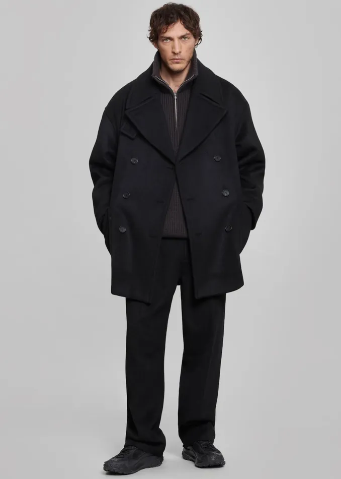 Men Cooper Wool Peacoat 8211 Black The Frankie Shop Outerwear