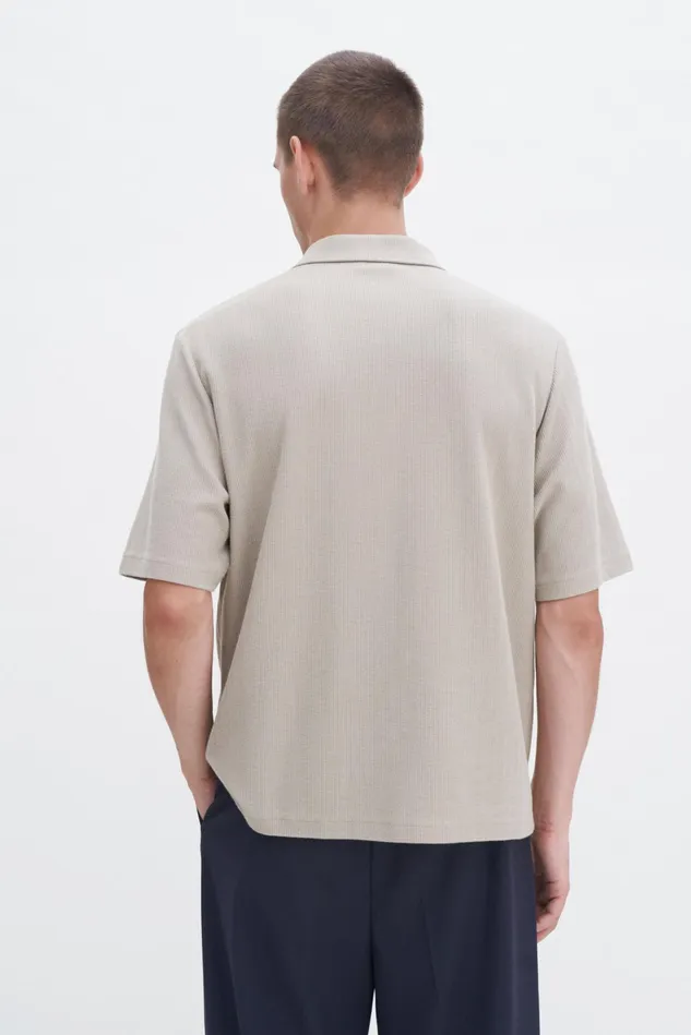 Men Cotton Jersey Polo Shirt Faded Khaki Filippa K TShirts