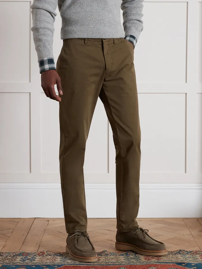 Men Cyrillus Clothing Chino Trousers Kaki
