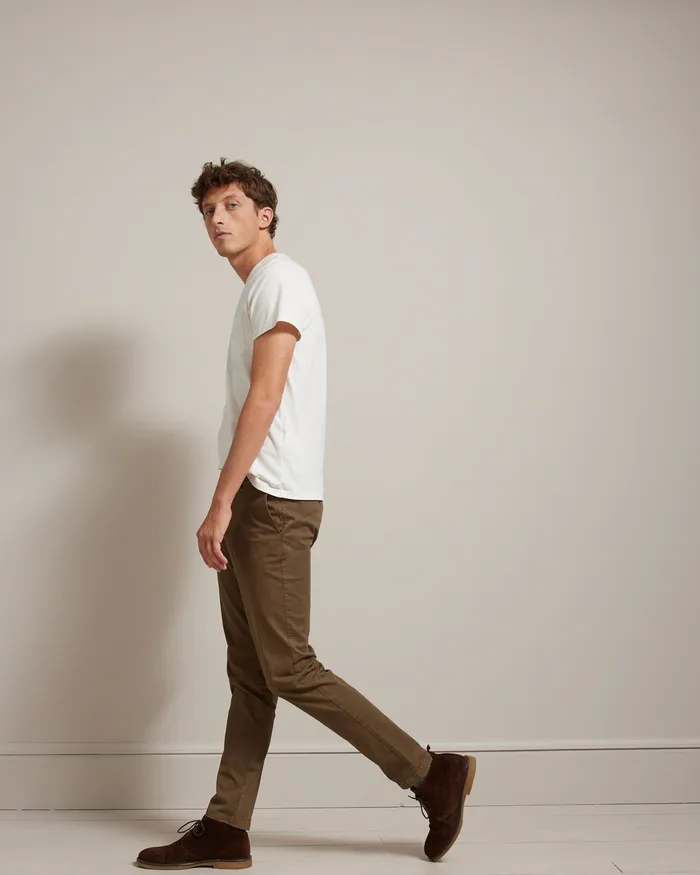 Men Cyrillus Clothing Chino Trousers Kaki