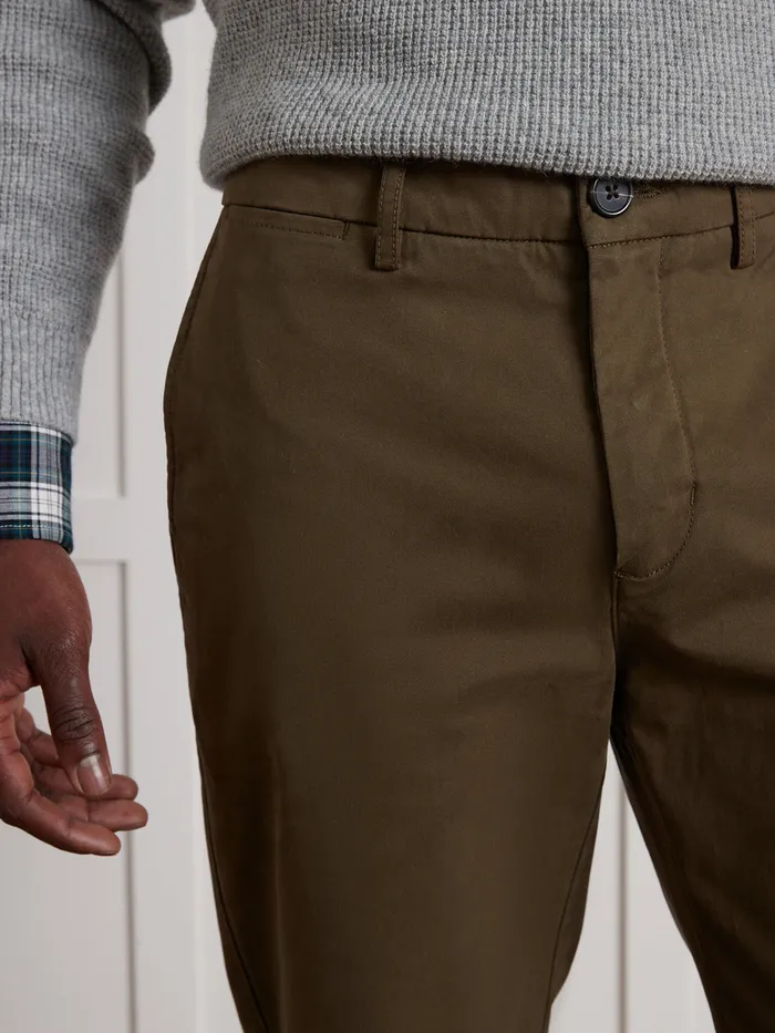 Men Cyrillus Clothing Chino Trousers Kaki