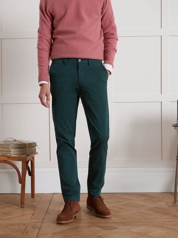 Men Cyrillus Clothing Chino Trousers Vert Anglais