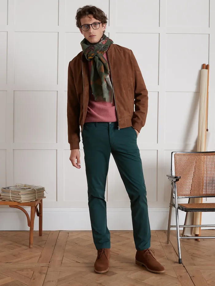 Men Cyrillus Clothing Chino Trousers Vert Anglais