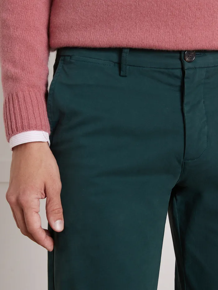 Men Cyrillus Clothing Chino Trousers Vert Anglais